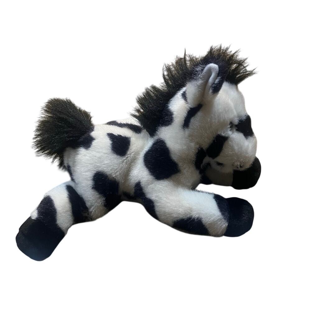 Animal Adventure Bass Pro Shop Pinto Exclusive White Black Horse Plush 13”